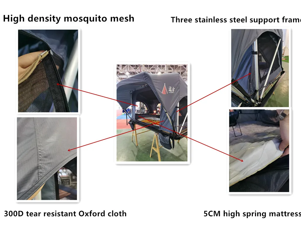 Glamping  Overland Camping Gear soft shell aluminum roof top tent for 2 person tienda de campaa tent