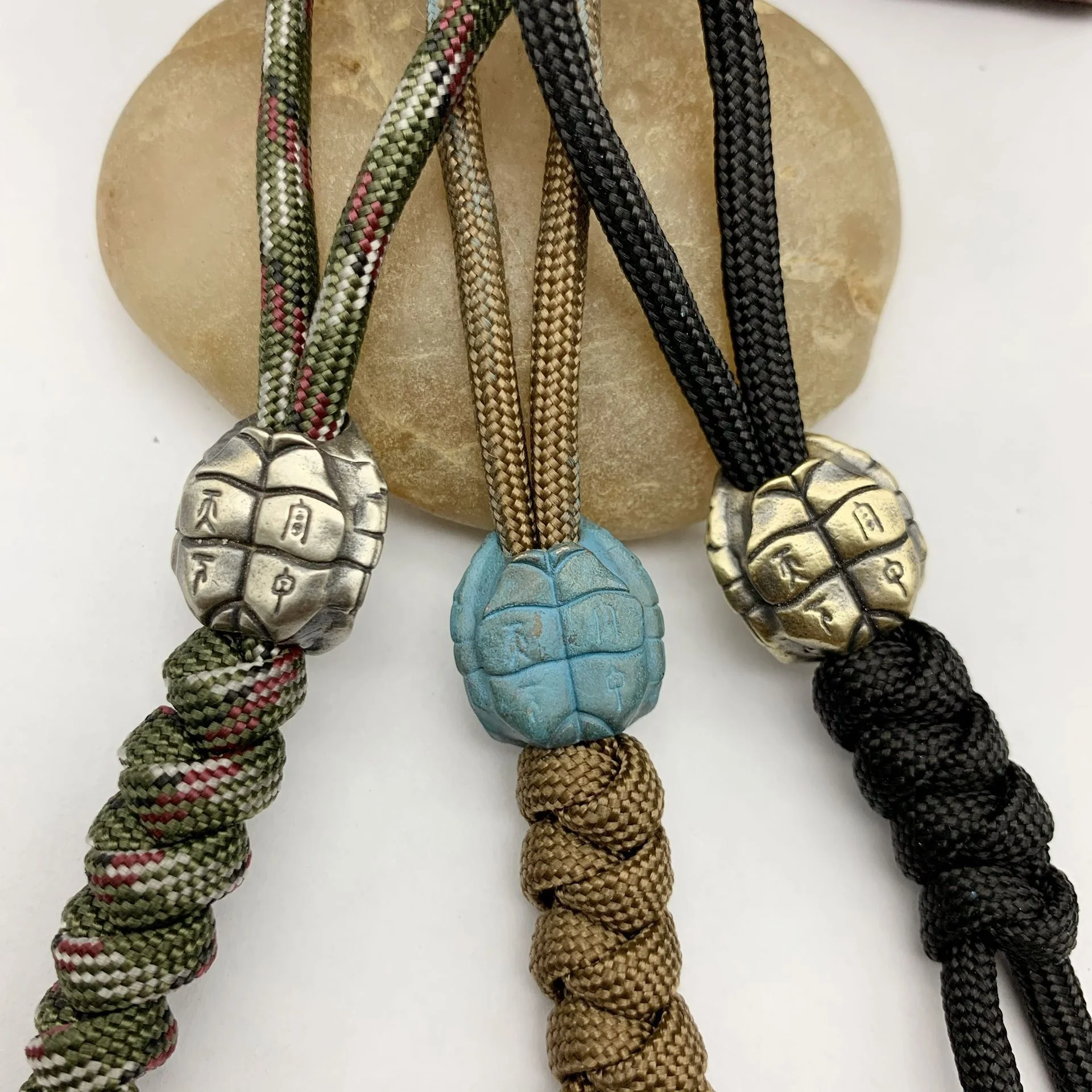 DIY Paracord Keychain Accessories Bracelet Necklace Pendant Bead Good Quality Punk Charm Antique Brass Turtle Shell EDC Beads