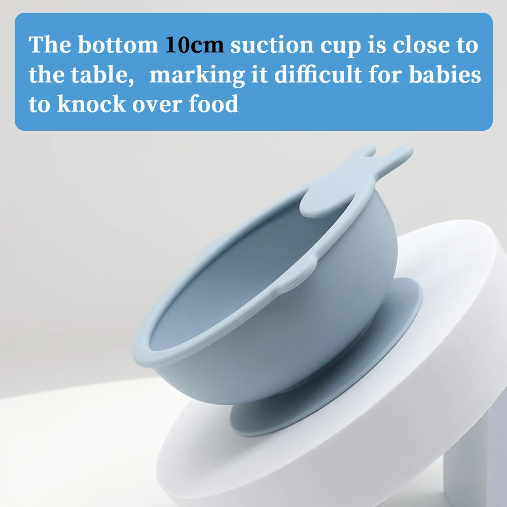 Оптовая продажа миска с медведем водонепроницаемая Пищевая силиконовая всасывающая чаша для новорожденных кормления детей непроливающаяся крышкой