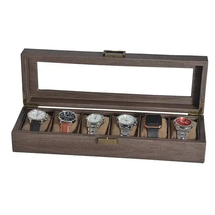 2 Grid Antique Leather Jewelry Bracelet Watch Display Holder Box Case Organizador De Relojes Caja Reloj