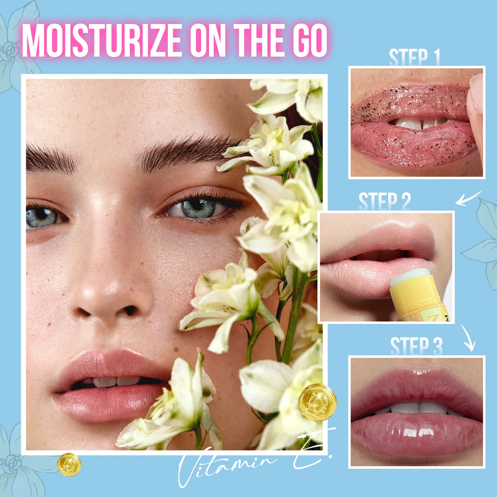 MLSMILE Lip Treatment Kit Anti-chapping Brighten Exfoliate Hydrating Smooth Scented Scrub & Balm & Oil 4 In 1 Lip Care Combo Set