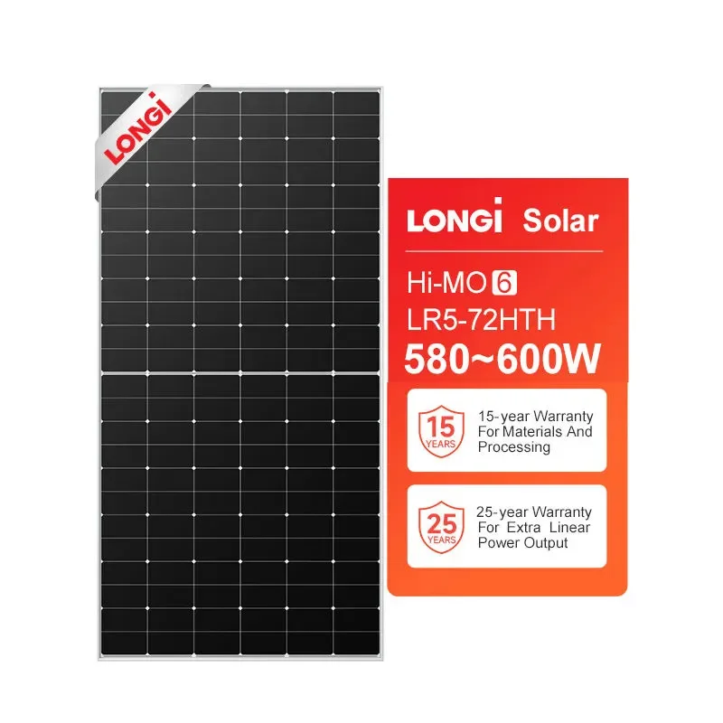 Новейшая технология LONGI Solar Hi-mo 6 ученые фотоэлектрические панели полуэлементы 580 Вт 585 590 595 600 солнечная панель