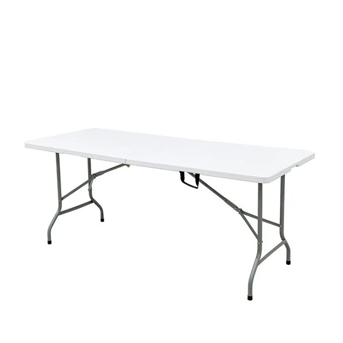 Factory direct sale portable plastic table rectangular outdoor 6ft plastic folding table