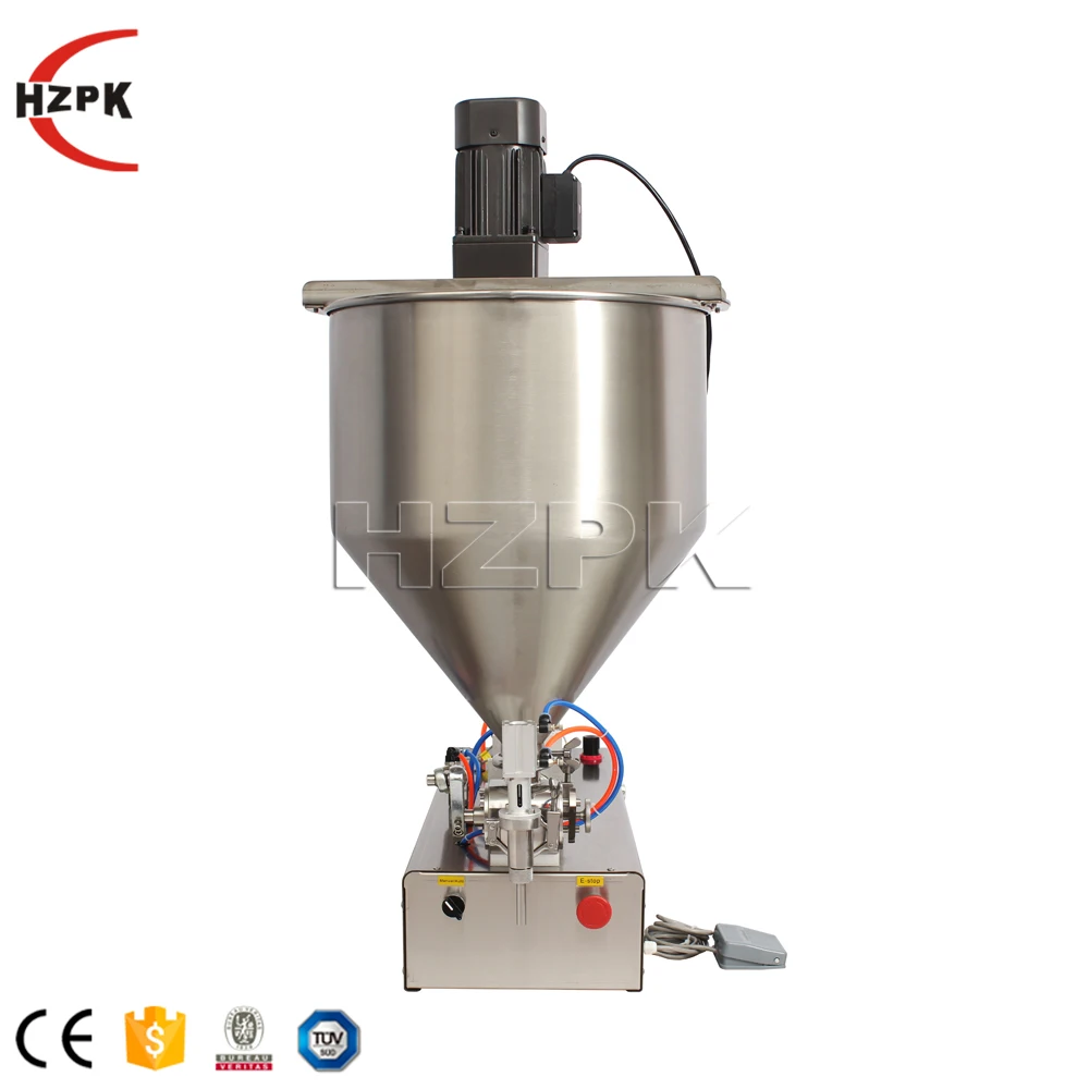 HZPK semi automatic chili sauce peanut butter olive oil cream jars lubricant bottle paste filling machines