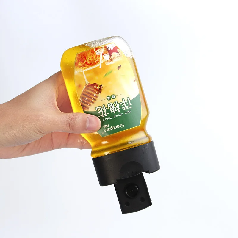Plastic Honey Bottle with Transparent Lid PET Food Grade Extruded Squeeze Honey Bottle Packaging 290ml