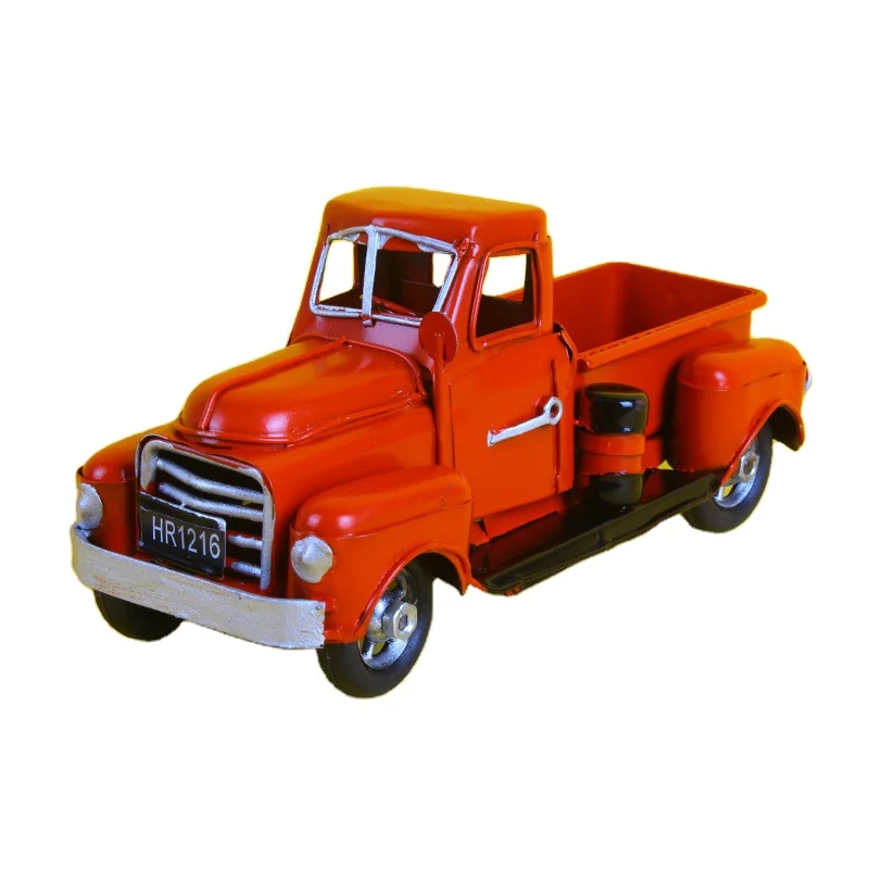 Wholesale decorative metal truck model vintage truck Christmas vintage red truck decor