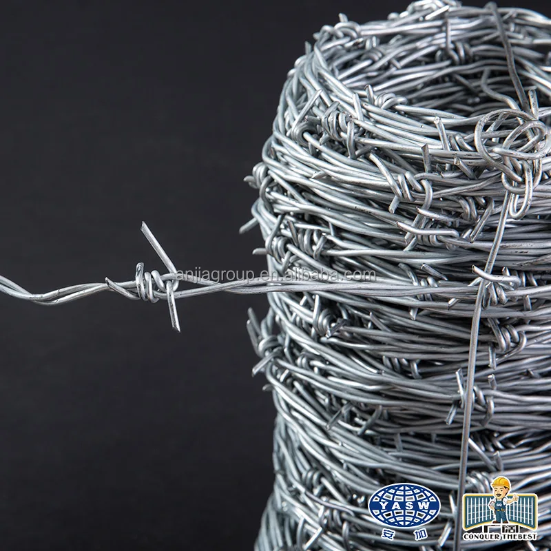1.65mmx1.65mm Hot-Dipped Galvanized Barbed Wire Price 500m per Roll for safety fence