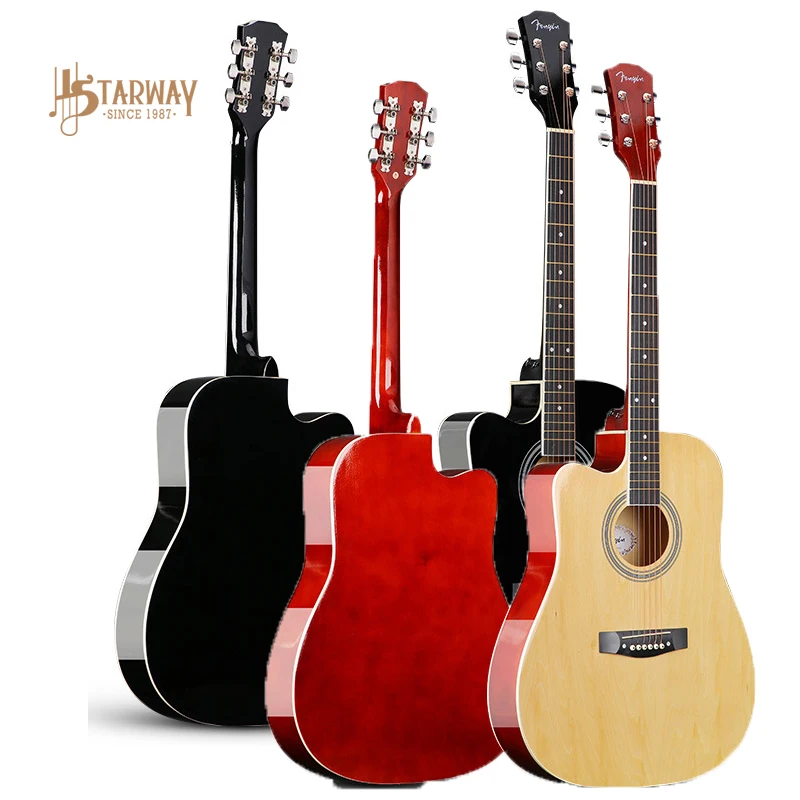 Starway Manufacturer High Quality Custom 41 Inch Oem Service Left Handed Guitar Gloss Classical Acoustic For Beginner Adult Kid