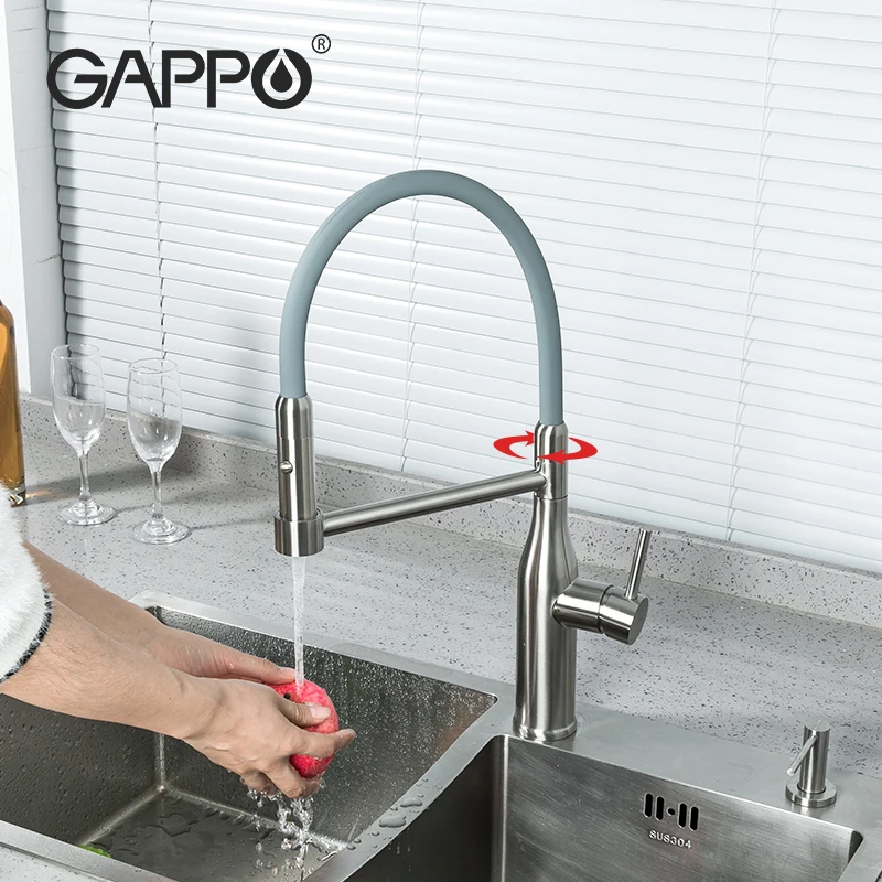 Gappo Factory direct quality kitchen taps wholesale sus 304 stainless steel kitchen sink faucets G4398-55