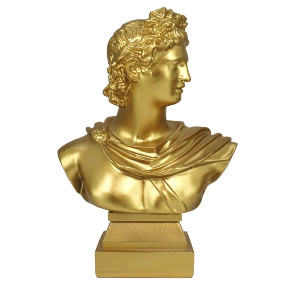 Custom Vintage Gold Apollo Figurine Simple Art Greek Statue Symbolizing Good Luck and Wisdom Resin Craft Decoration for Home