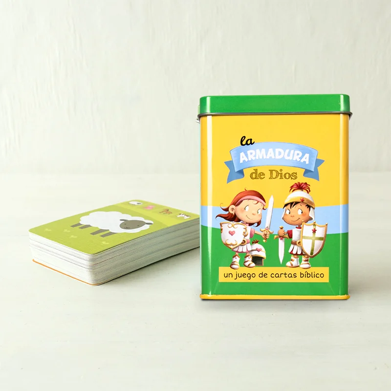 Factory Metal Packaging Custom Poker Cards Tin Box For Playing Cards With Children Small Rectangular Tin Can With Hinge Lids