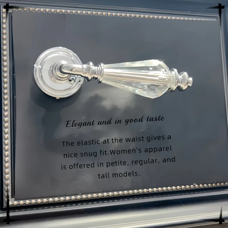 Italian handle hot selling Brass Door handle with Crystal Classical design hour glass shaped handgrip