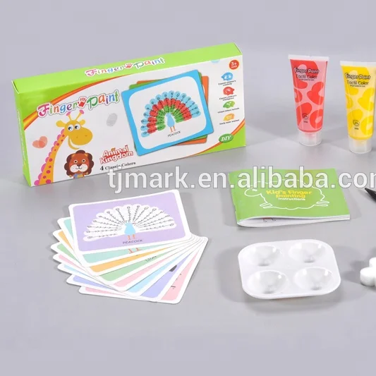 WASHABLE 4 COLORS FINGER PAINT FOR CHILDREN