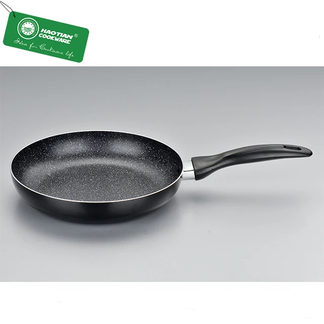 Pressed aluminum non stick marble coating fry pan