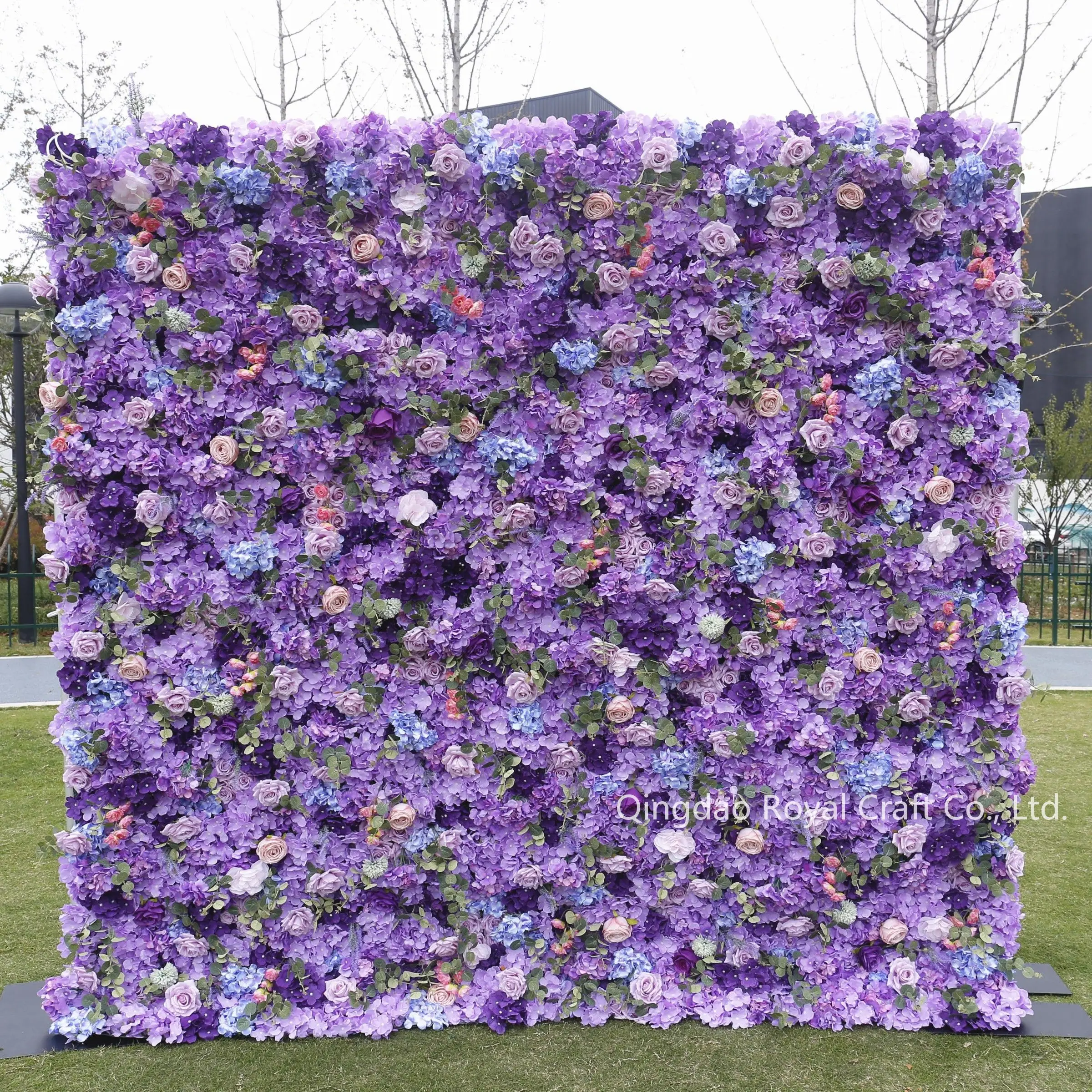 Wedding Wholesale Silk Flower New Design Pink Stereo 5d Activity Flower Wall Artificial Flower 8*8