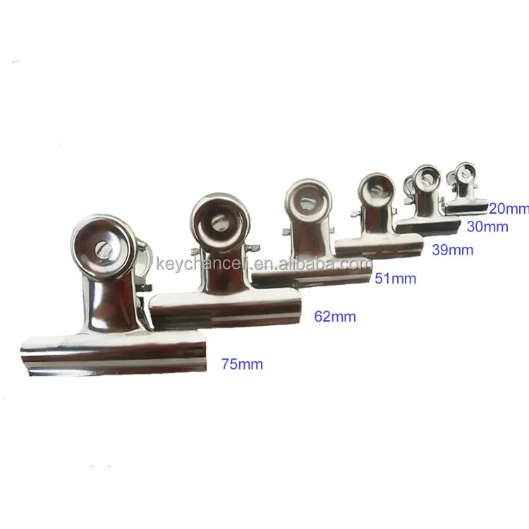 stationery office school supplies 20 30 38 50 63 75mm stainless steel paper clips bulldog clip metal food clips coffee bag clamp