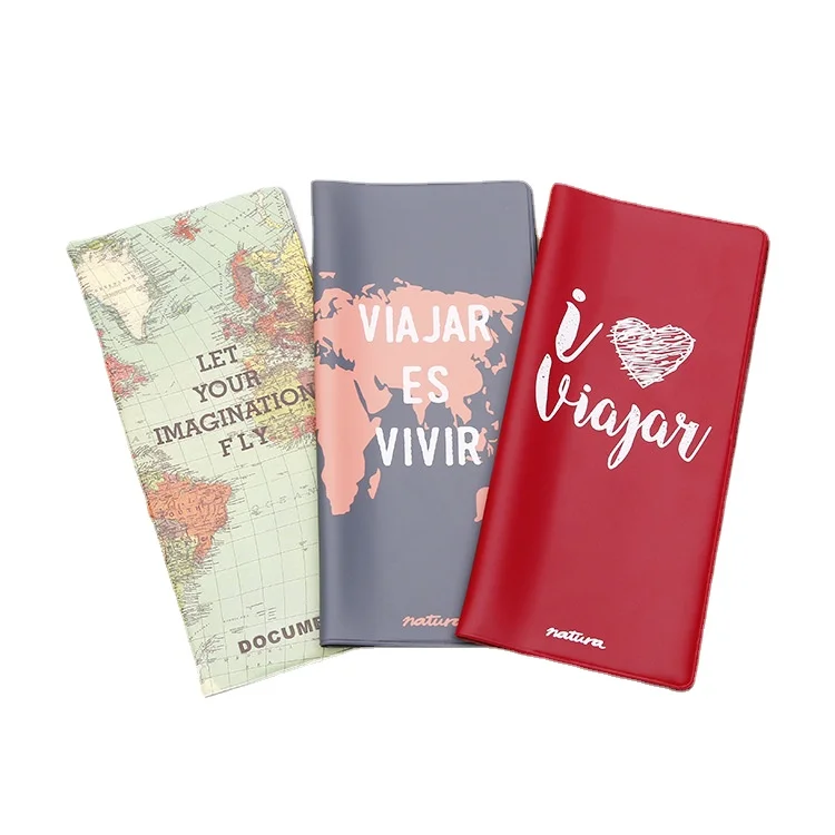 high quality full color printing PVC passport jacket multi-functional long travel flight ticket passport cover card holder