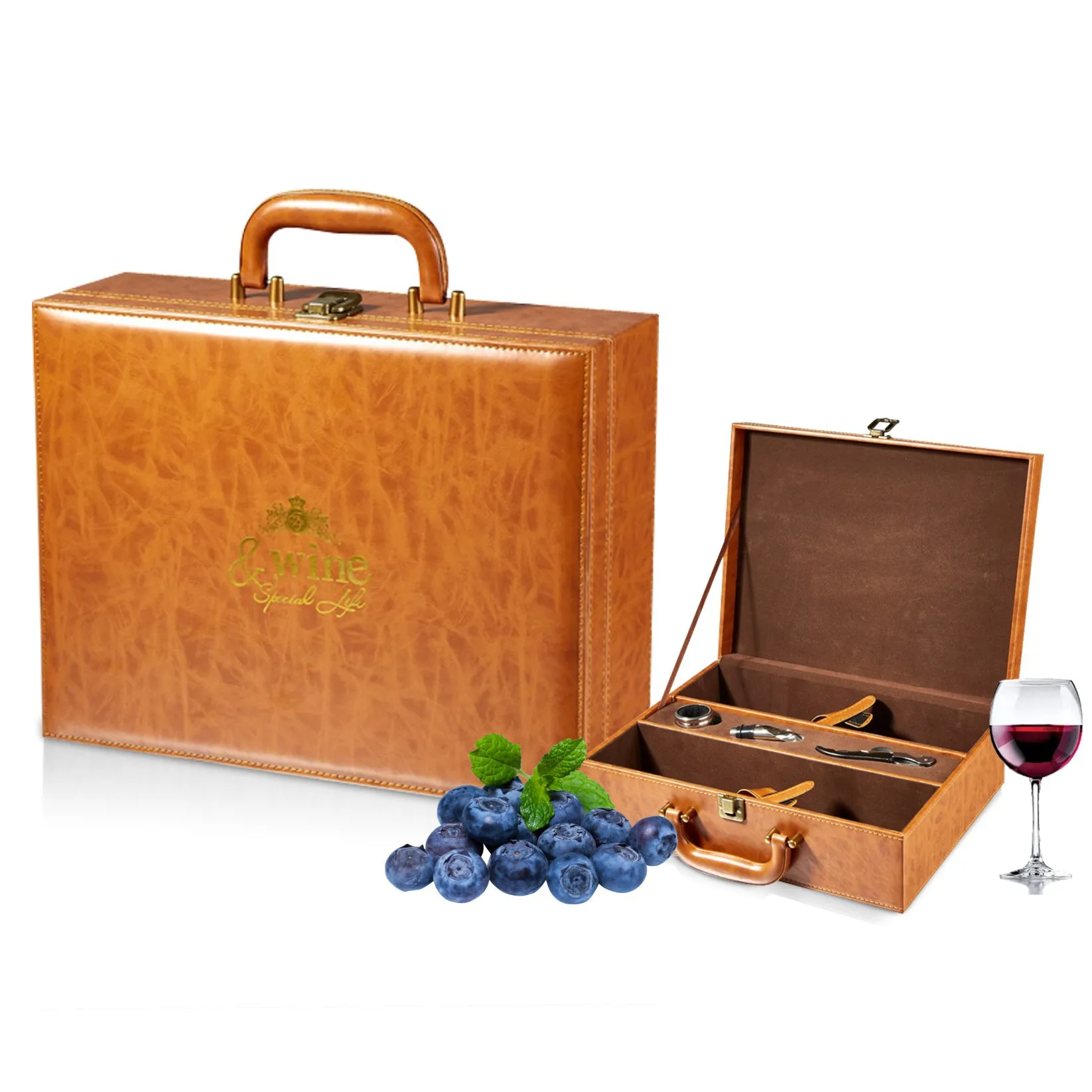 High-end red wine gift box luxury quality handmade wooden red wine box
