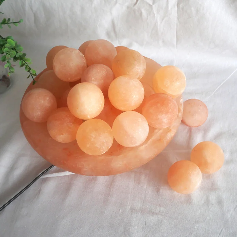 Extra Large Dimmable Himalayan Fire Bowl Salt Lamp with 25 Massage Balls Premium Quality Authentic