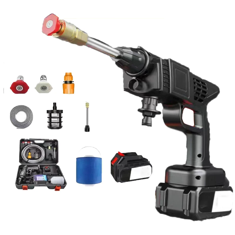 RONGXIANG CE Car Washer Car Washing Gun High Pressure All Copper Foam Sprayer Large Battery CW-1710