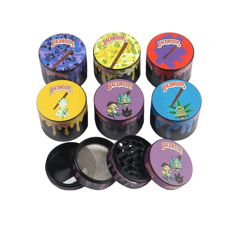 
hot backwoods grinder metal 50mm grinder 4-layer zinc alloy tobacco grinder smoking accessories 