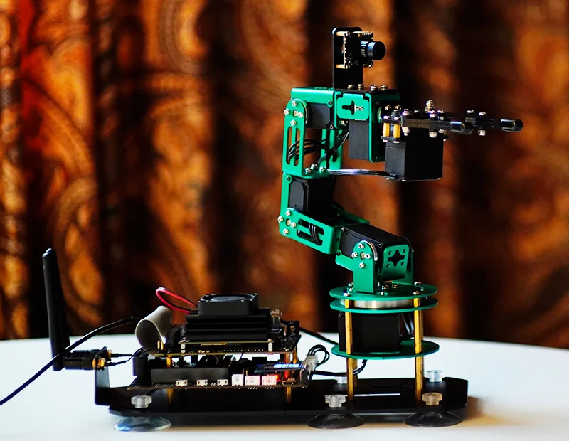 
Raspberry Pi 4B AI Vision Robotic Arm and camera 2 in 1 kit with recognition, tracking and grabbing actions for AI training 