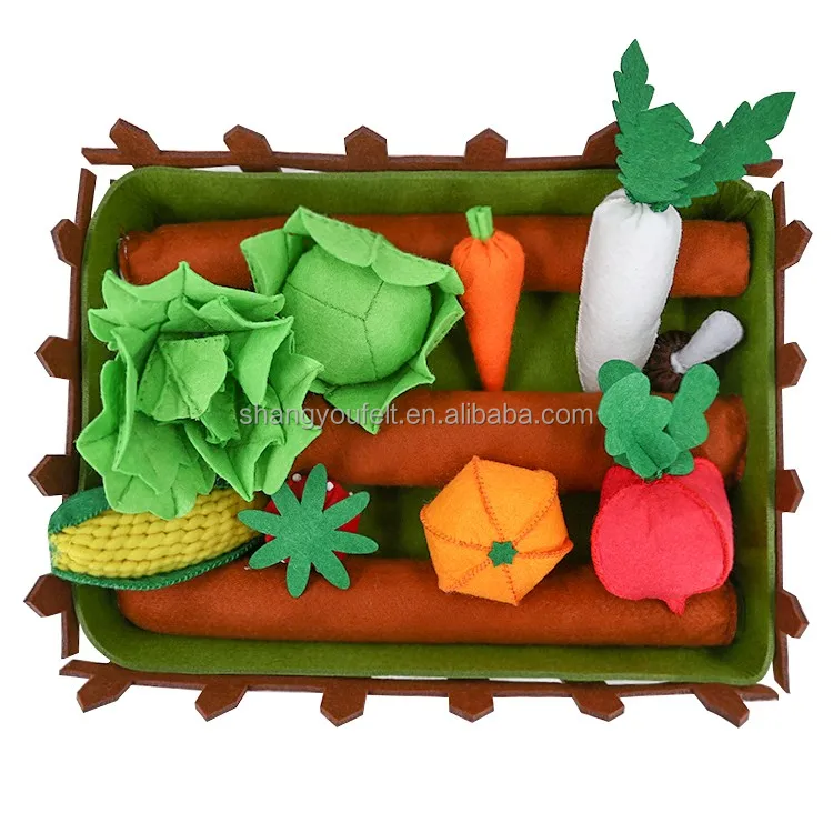 
Felt food education kitchen baby toys felt fruit and vegetable garden set creativity felt vegetables toy 