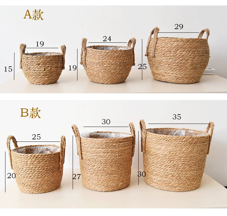 hot selling flower pot Indoor Outdoor storage Natural Multi Flower Plants Pots Straw Woven Seagrass Belly floriculture Basket