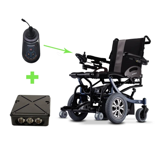 Yuanlang China manufacture BLDC motor with 10 inch solid tire brush-less electric wheelchair joystick handle controller