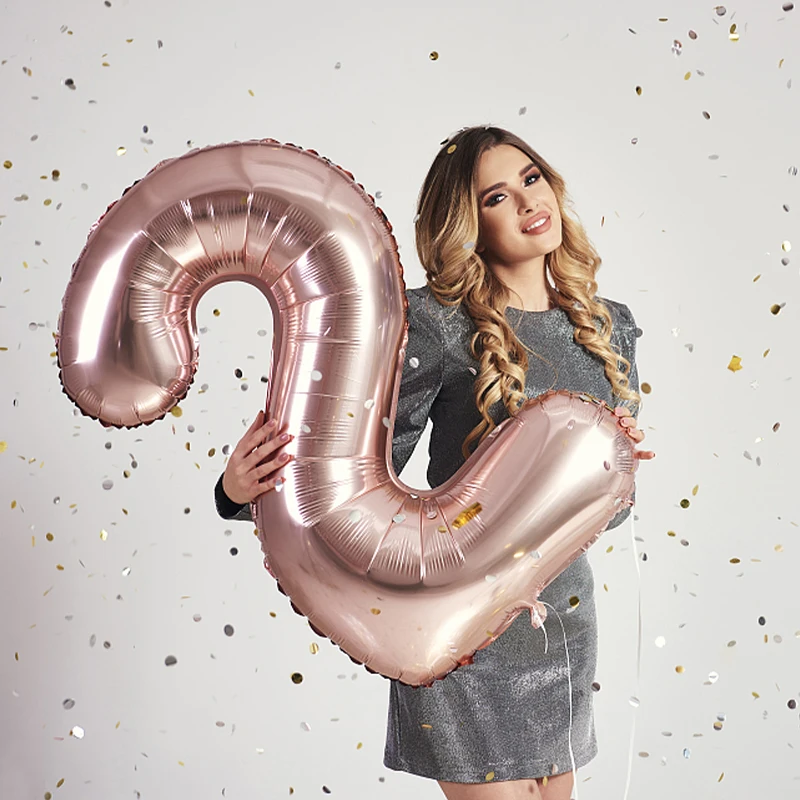 Оптовая продажа 40 дюймов 0-9 фольгированных воздушных шаров для дня рождения юбилея украшения реквизит фотографий большое количество
