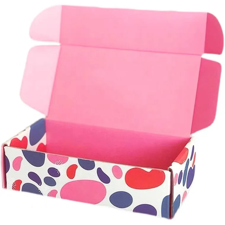 custom corrugated cardboard mailer shipping box pink shipping foldable cosmetic boxes