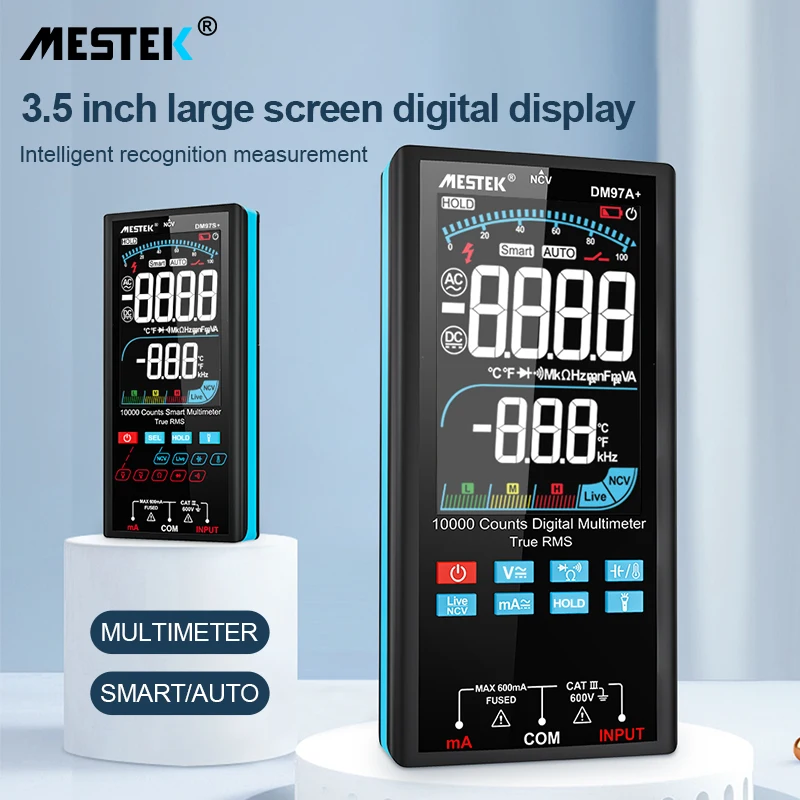 Digital Multimeter Temperature Measure 9999 Counts AC DC Current Voltage Resistance Capacitance NCV Ture RMS Smart Multimeter