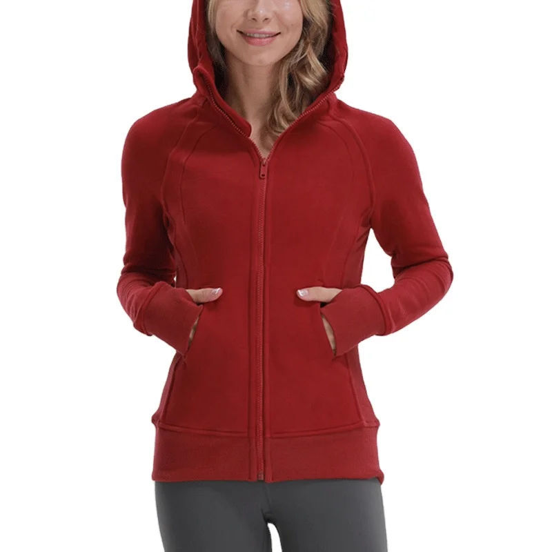 Winter Thick Women Sportswear Multi Color Zipped Womens Fleece Pullover Sweatshirt Coat Hoodies with Pockets