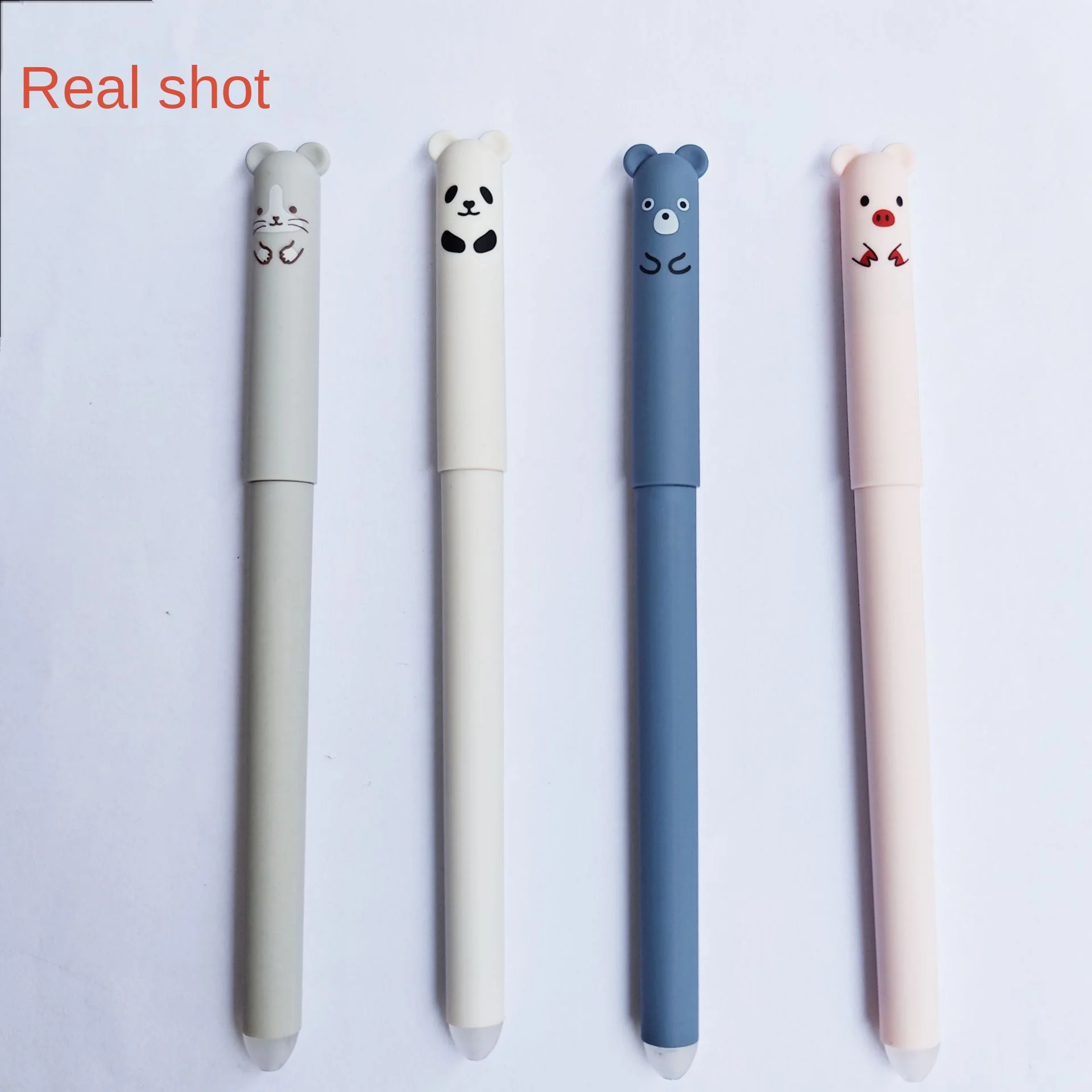 Cross-border hot selling wordless Bear pen cartoon erasable 0.5 needle crystal blue Mo easy water-based