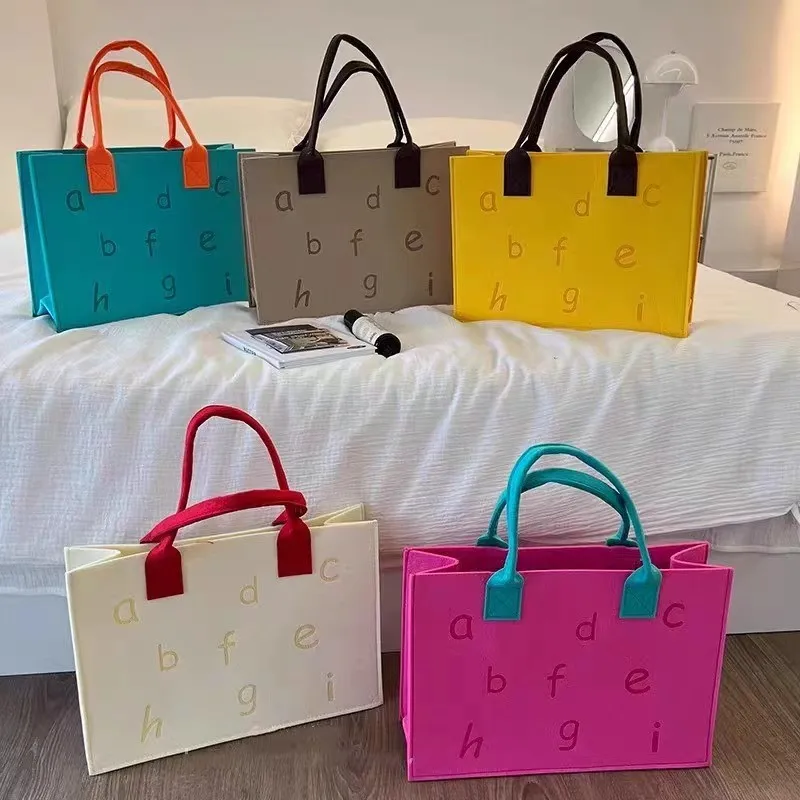 High Quality Custom Color Felt tote bag Fashion Laser Cut Technique Soft and Fashionable Cosmetic Features Felt tote bag