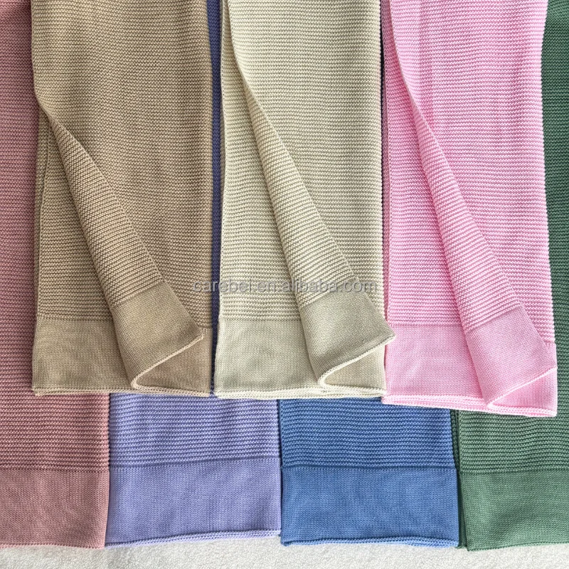 Customization Washable Label Brand Personalised Knitted Pram Blanket Baby Shower Newborn Gift Soft Stroller Bassinet Swaddle