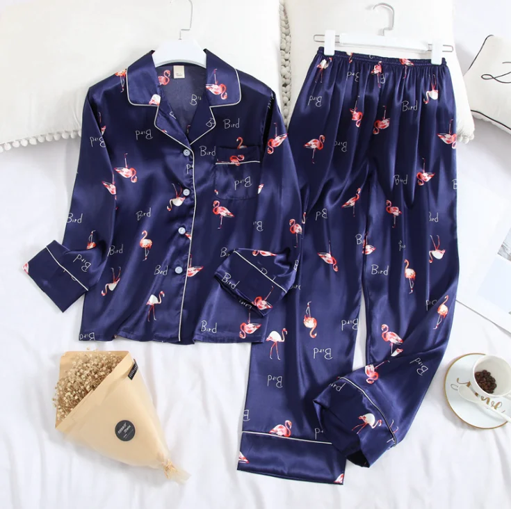 2020 Long Sleeve Pajamas Long Sleeve Trousers Suit Printing Fashion Pyjamas Set