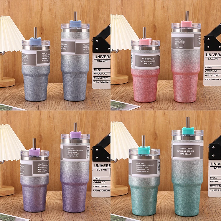 Diamond Painting Vacuum Insulated Travel Car Mug Cup 20oz 30oz Double-wall Stainless Steel Tumbler with Lids and Straw
