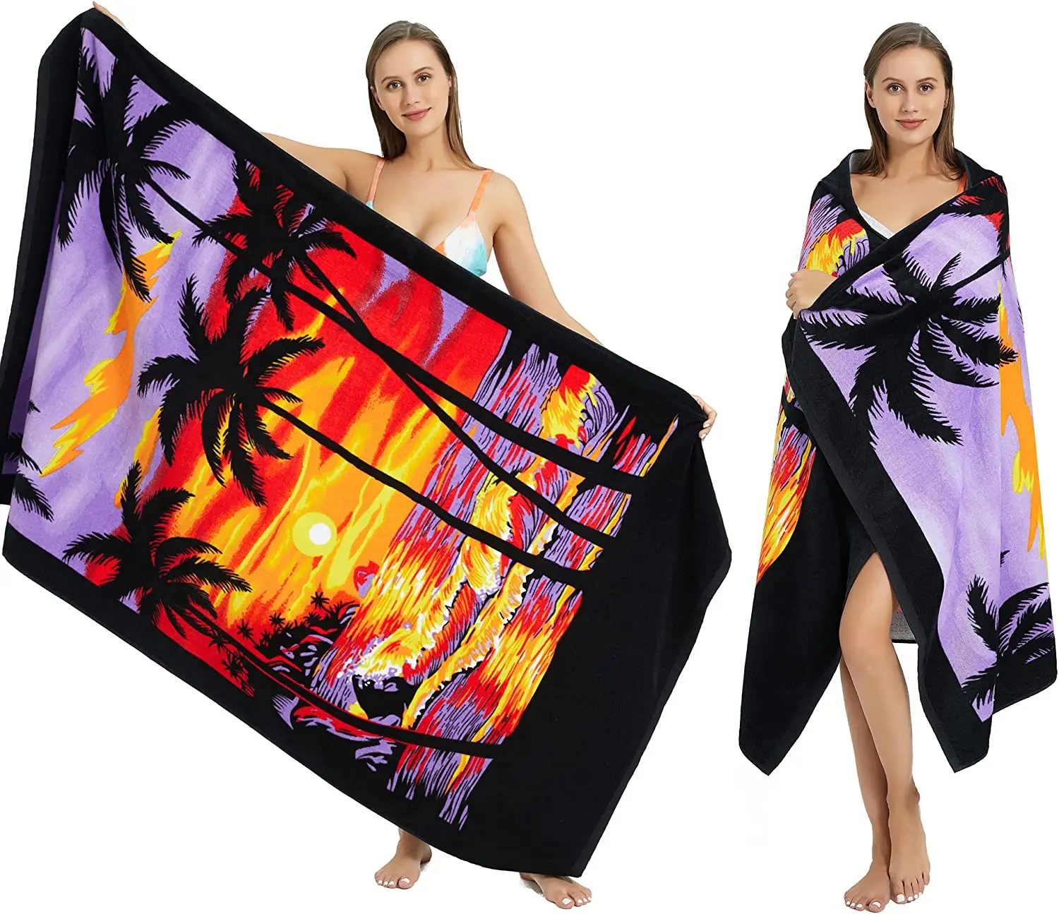 Quick Dry Sand Free Heat Transfer Print Microfibre Swimming Pool Summer Towel Wholesale Sublimation Microfiber Beach Towel