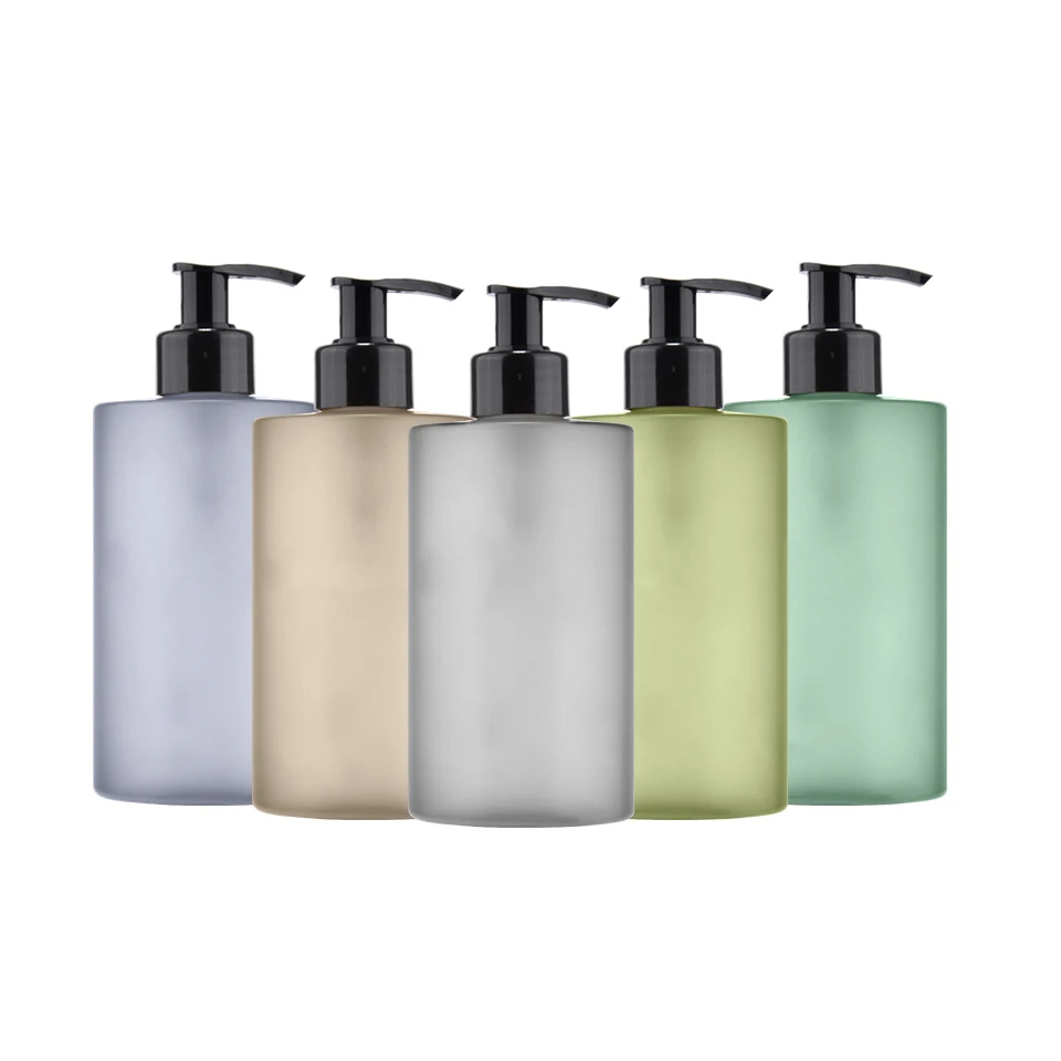 Custom Color Lotion Pump Bottle Recyclable PET Plastic Cosmetic Conditioner 500ml  Shampoo Bottle