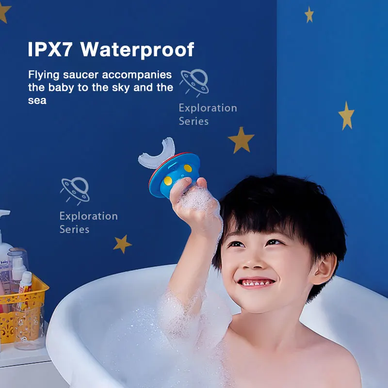 New children in 2022 automatic children UFO u shaped toothbrush usb soft kids toothbrush u-shape electric mario