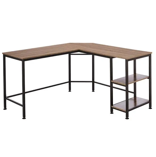 
Home office use metal frame laptop desk wooden top computer desk study table 