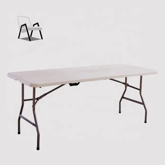  cheap Hot Sale outdoor garden 8 ft white plastic Folding rectangular table for camping