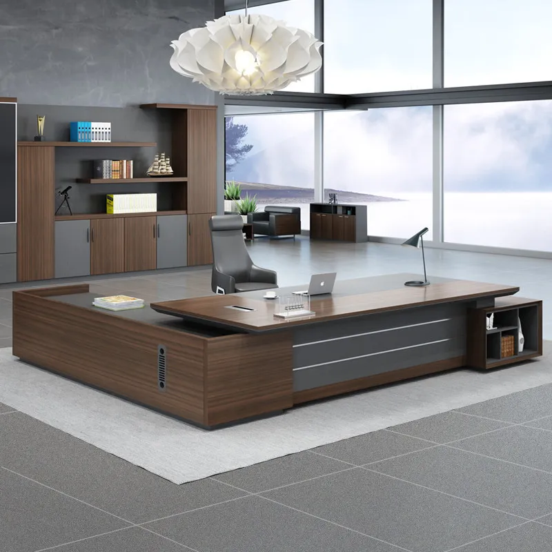 Современная офисная мебель L-образной формы, МДФ, Меламиновый деревянный менеджер, офисный стол руководителя
