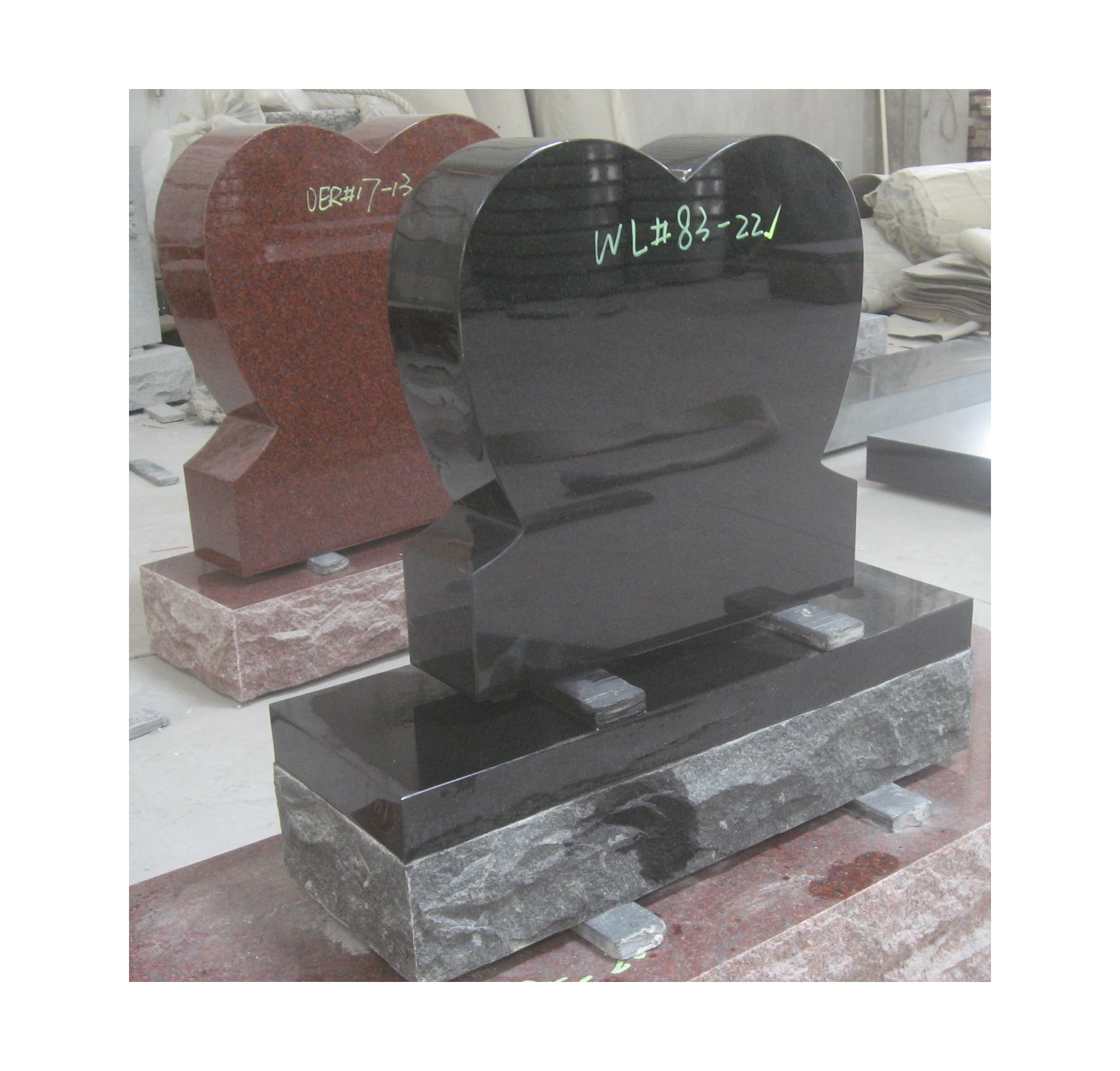 Granite headstone cover manufacture high quality beautiful slab gravestone magic blue granite upright monument vase