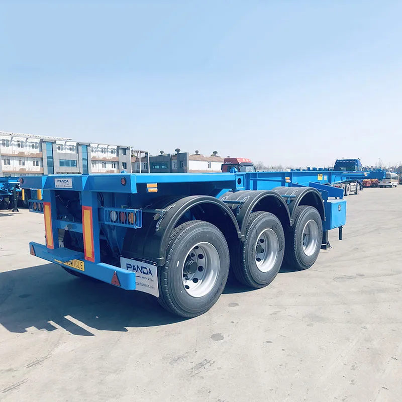 Container Chassis Skeleton Truck Semi Trailer Steel Customized 3 Axle 20ft Panda 12v / 24v, 7 Line 2 or 3 Axles BPW / FUWA 40T