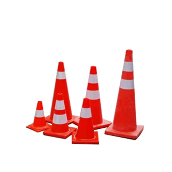 STRIPED REFLECTIVE PVC ORANGE TRAFFIC CONE