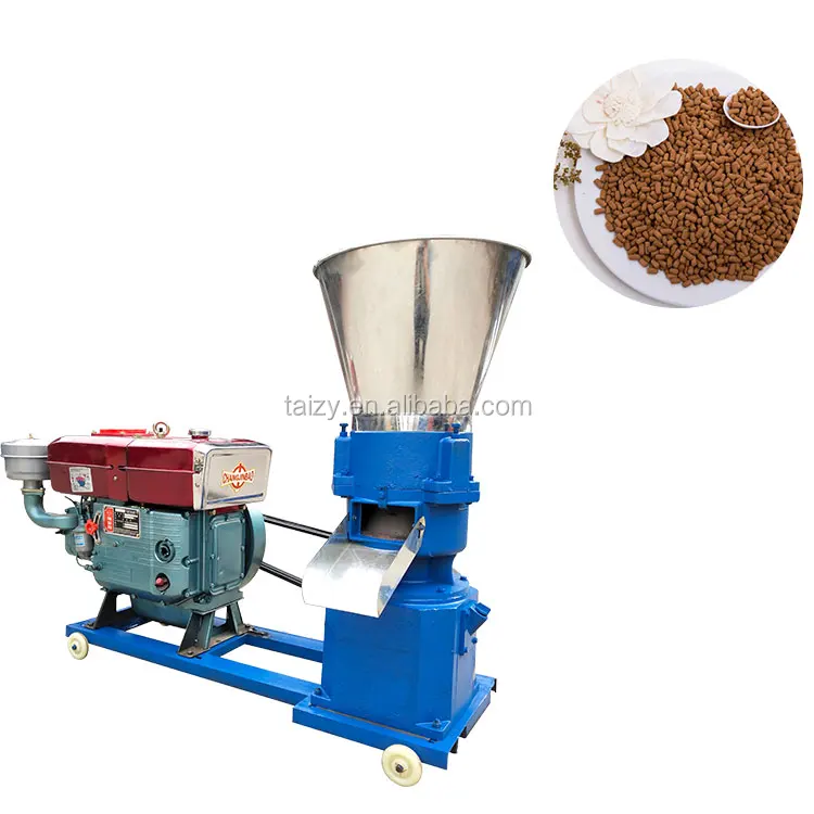 diesel engine animal poultry feed pellet making machine