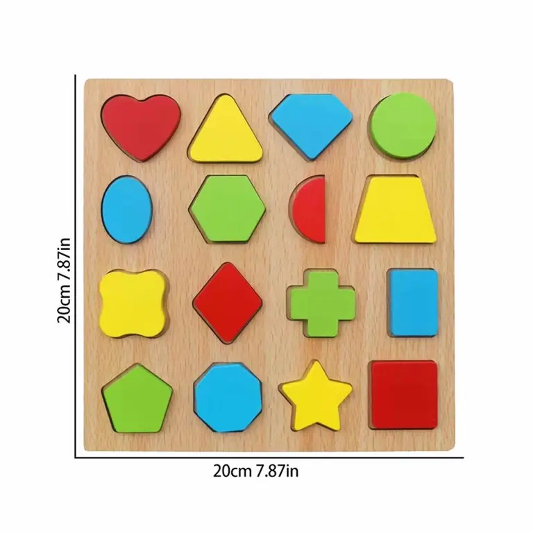Learning Puzzles Board, Alphabet Puzzles 3D Wood Alphabet Shape Puzzle Set, Wooden Puzzles Board Educational Matching Game