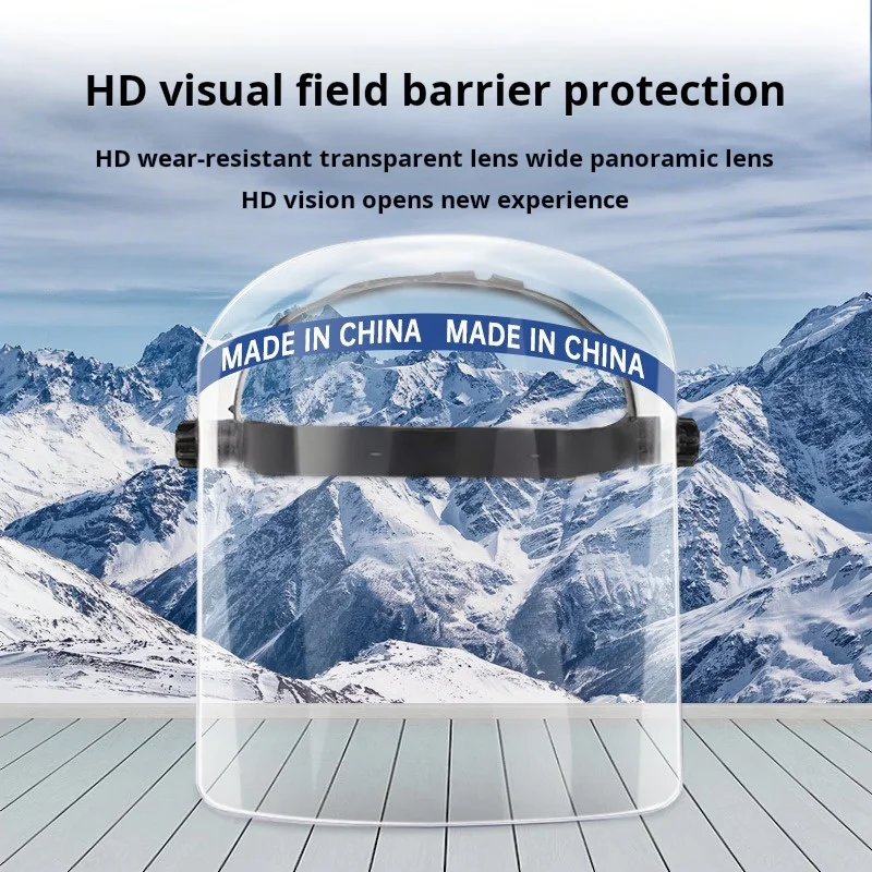 Protective mask Dust and chemical splash protection High temperature resistance all Plexiglass Protective mask headwear
